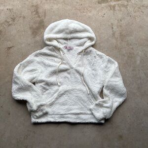 Cozy white fuzzy hoodie